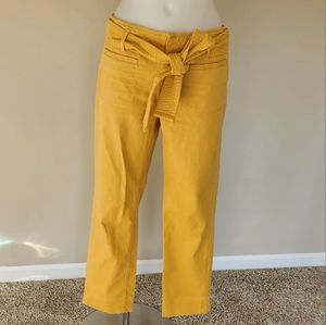 J Crew straight crop yellow denim pants